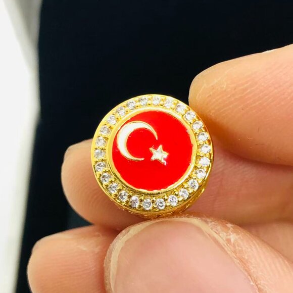 ✨🔥Pandora Country Of Turkey Exclusive Flag Button Charm - Picture 4 of 4